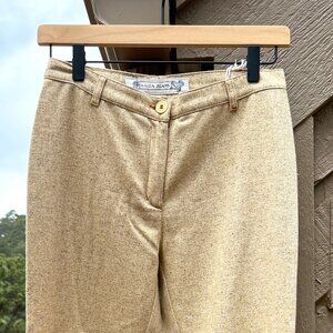 EUC Vintage Krizia Jeans Wool Blend Cream Tweed Pants with Front Slits